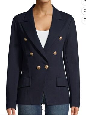 Navy Double-Breasted Blazer w/Gold Buttons